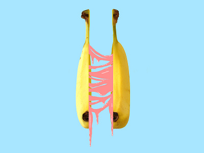 Bananas 2d after effects animation banana cel design frame by frame freelance illustration pastel pink styleframe