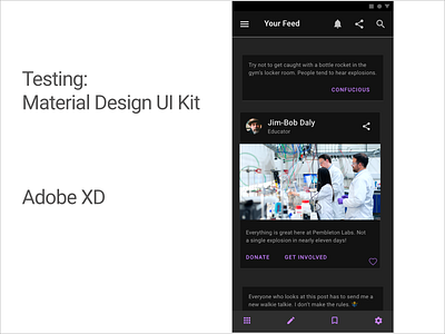 Adobe XD UI Kit Test material design ui ui design ui kit ux