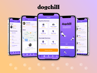Dogchill — dog walking app for iOS app app design application blur blurred background dog dog walking dog walking app ios app ios app design mobile mobile app mobile app design