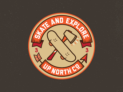 Skate and Explore Patch badge camp design icon illustration outdoors patch skate and destroy skate or die skateboard vector wilderness