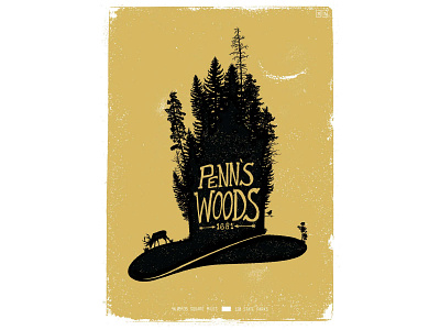 Penn's Woods gold hat philadelphia screen print state park william penn