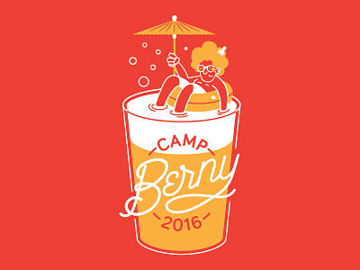 Camp Berny 2016 advertising beer camp chillin float illustration philadelphia philly pool summer