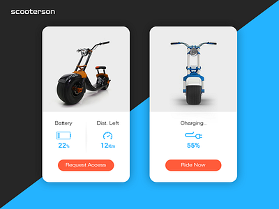 Scooter App Concept - Daily UI 09 android app bike charging chat design green energy ios pop up scooter scooterson