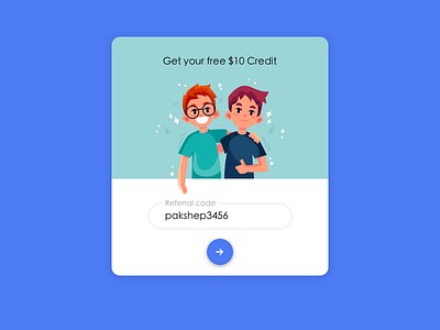 Refer A Friend card design earn illustration typography ui ux vector