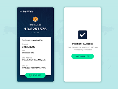 Crypto Currency Wallet android apps bitcoins card cryptocurrency cryptocurrency app design flat icon ios mobile pakshep payment success message typography ui ux ux design vector wallet