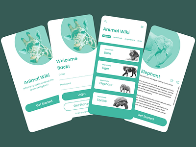 Animal Wiki design mobiledesign mockups ui ui design ux design