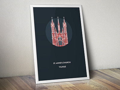 St. Anne's Church, Vilnius architecture church city icon poster