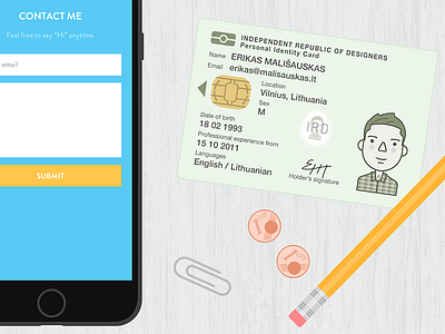 Personal website card flat id illustration pencil personal portfolio web webdesign