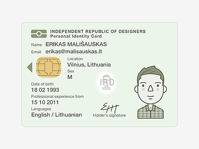Identity card illustration avatar card flat id identity illustration