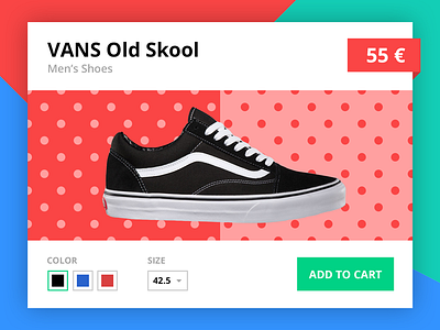 VANS product card buy cart design experience shoe shoes ui user web