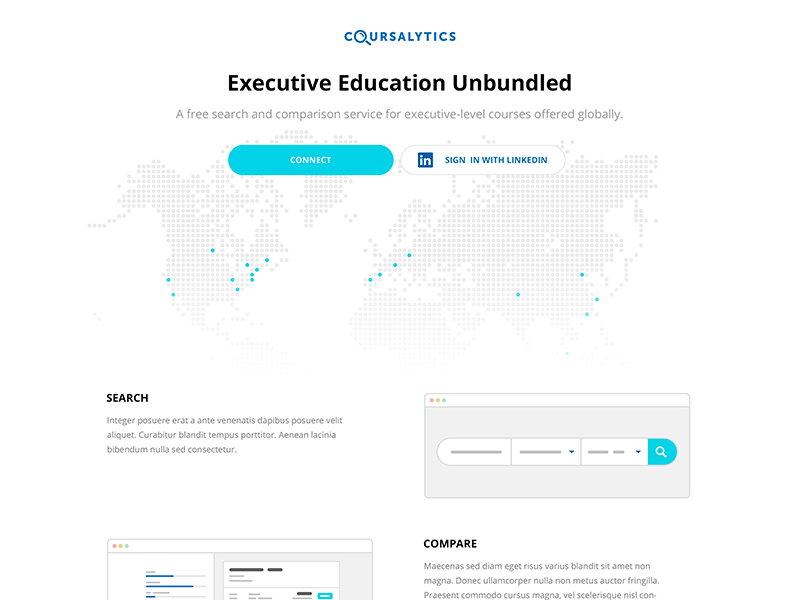 Coursalytics homepage clean education flat illustration landing minimalistic page product startup