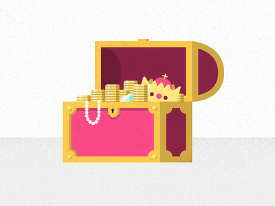 Treasure full of inspiration chest coin coins crown diamond gold golden pearls pink treasure