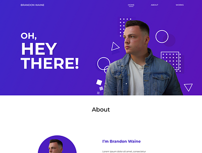 Portfolio with shapes and gradients design ui