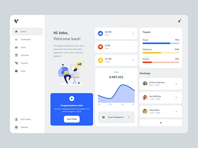 React Material Admin · Dashboard Home · Light admin admin template app dashboard desktop interface light material modern panel react ui ux