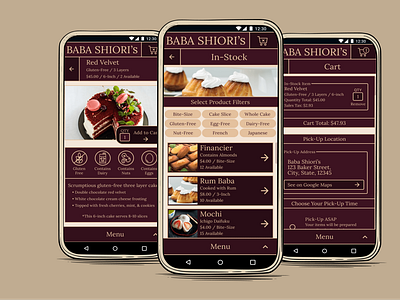 Baba Shiori's - Mobile Bakery App android android app android app design android design bakery mobile mobile app mobile app design mobile design mobile ui