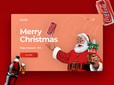 Mery Christmas with Coca Cola cocacola design landingpage merrychristmas santa ui uiux ux web design акция веб дизайн веб сайт главная страница лендинг