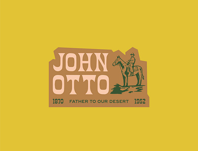 Father to our desert. clean colorado desert illustration john otto national monument pioneer sticker western type