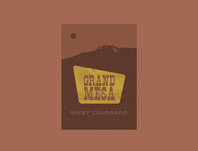Grand Mesa USA art print colorado flat mountain grain texture grand mesa national forest western sign western type