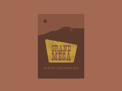 Grand Mesa USA art print colorado flat mountain grain texture grand mesa national forest western sign western type