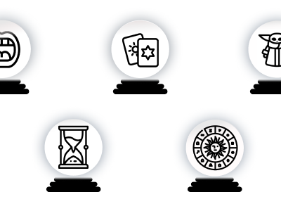 Icons for Funny clairvoyance app app black white clairvoyance design icons mobile ui ux