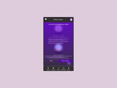 "Funny clairvoyance" mobile app screen app application dark design emotion games glassmorphism icons logo mobile screen theme themes ui ux