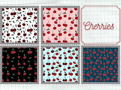 Cherries botanical cherries cherry fruit fruit pattern pattern pattern art pattern design