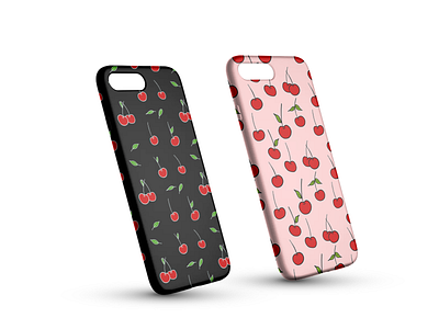 Cute Cherry Phone Case cherries cherry fruit pattern pattern design phone case seamless pattern