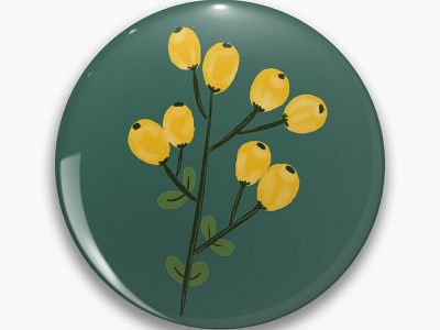 Yellow Wild Berry Pin