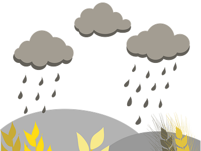 rain cloud and field landscape digital illustration