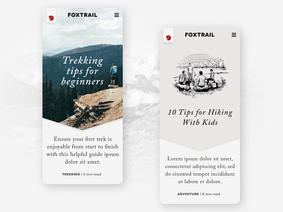 Fjallraven Mobile Article Header concept creative design interface mobile ui ux web website