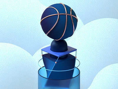 Basketball trophy 36days 36daysogtype 3d ball basket basketball chill color colorful cute design dribbble i illustration letter logo smooth sport swish trophy