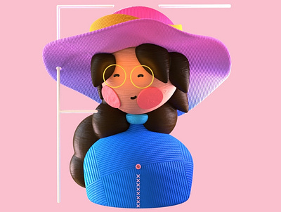 Fiona is Fine 2d 36days 36daysogtype 3d character character design charadesign chill color colorful cute design f fine happy hat illustration logo ui woman