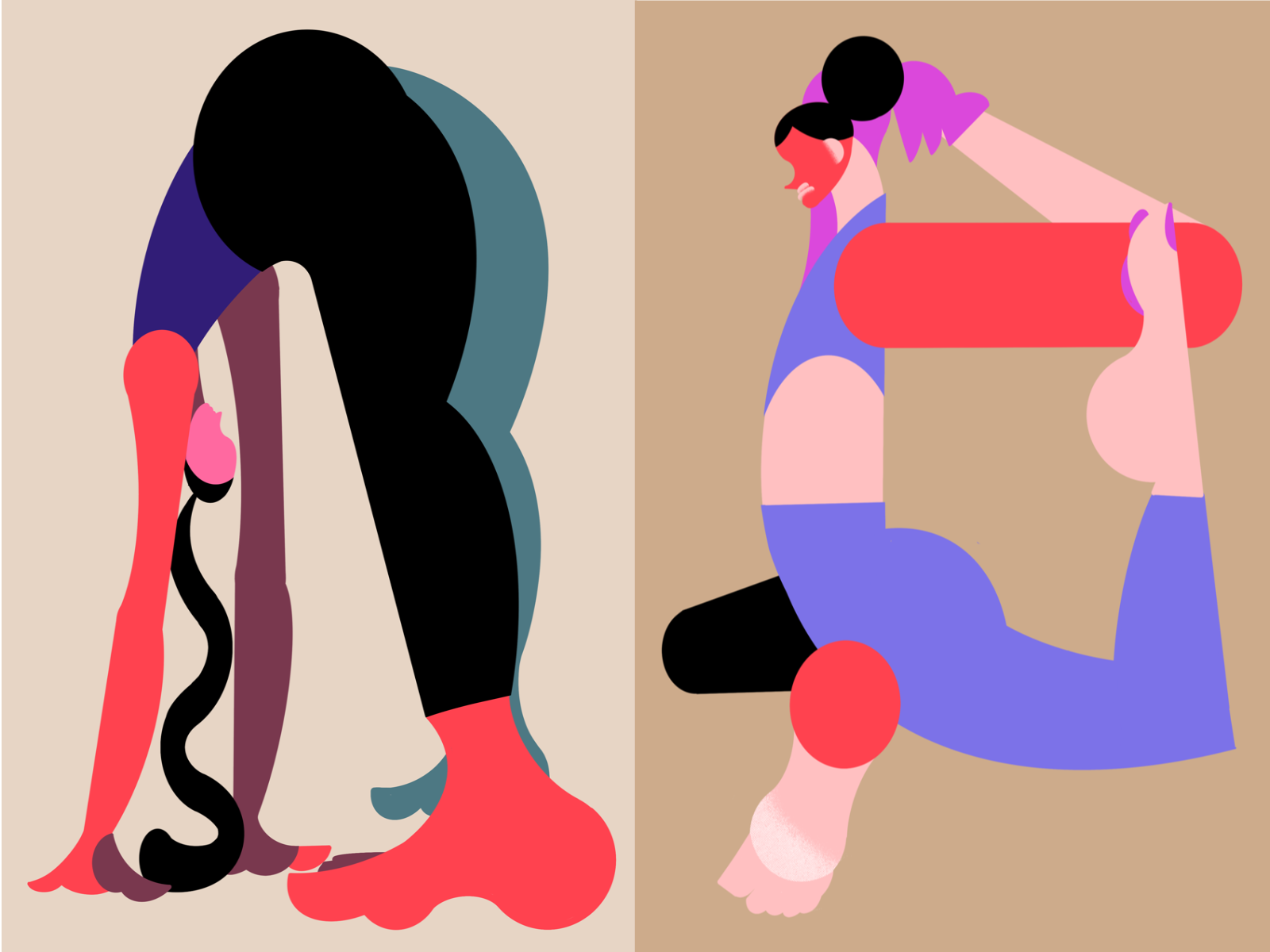 Yoga pose illustration by Hi There Illustrates on Dribbble