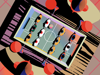 Table football artwork football game illustration people tablefootball