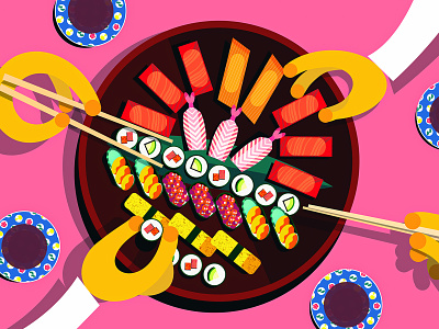 Sushi chopsticks egg food japanese sushi tuna