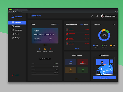 Financial management solution dashboard design