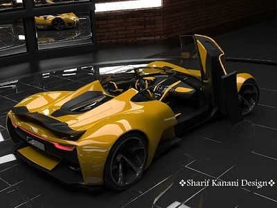 Kanani Motors XGT Convertible Studio Design automobile cars design kananimotors luxury rendering studio yellow