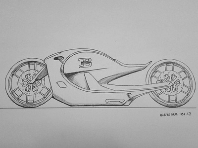 Bugatti Concept Bike Drawing sketch by: Sharif Kanani bikes bugatti concept design drawing motorbike sharifkanani sketch