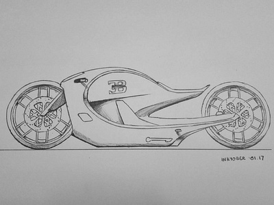 Bugatti Concept Bike Drawing sketch by: Sharif Kanani