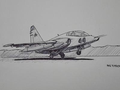 Sukhio SU-25 Frogfot Sketch draw by; Sharif Kanani airplane art draw drawing handsketch paper pencil sharifkanani sketching