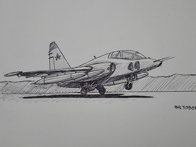 Sukhio SU-25 Frogfot Sketch draw by; Sharif Kanani