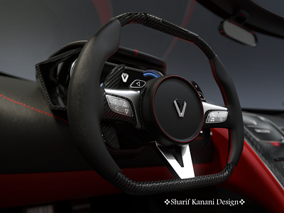 XGT Roadster interior Design Steering wheel close up