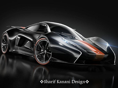 Kanani Motors Ex1 Supercar Black-orange Exterior Design