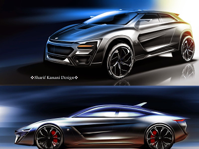 W Motors GT + Suv Cross Exterior Design Sketches automobile automotive cardesign design designer render sharifkanani sketches supercar wmotors