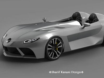 Mercedes Benz SLR Stirling Moss Redesign By: Sharif Kanani automobile automotive benz cardesign cars design designer mercedes mercedes benz redesign render sharifkanani silver stirlingmoss