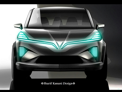 Kanani Motors K75 SUV - Front1 autodesign automobile automotive cardesigner cars carsketch design designer illustration k75 kananimotors rendering sharifkanani sketch sketching