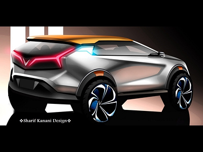 Kanani Motors K80 SUV - Rear automobile automotive cars carsketch design designer illustration k80 kananimotors render rendering sharifkanani sketch sketching