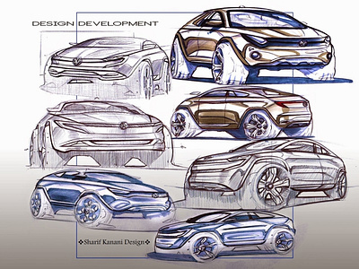 Volkswagen Apex 2020 Multiple Design Sketches apex automobile automotive cardesign cardesigner cars design designer designsketch illustration sharifkanani sketch volkswagen