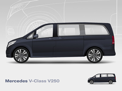 Mercedes V250 car illustration mercedes mercedes benz mercedes v v class v250 van vector vehicle