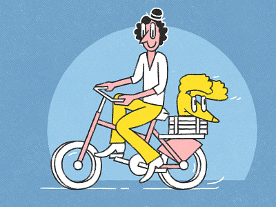 Joy Ridin' bicycle biker character design doggo doggy friendship happy illustration